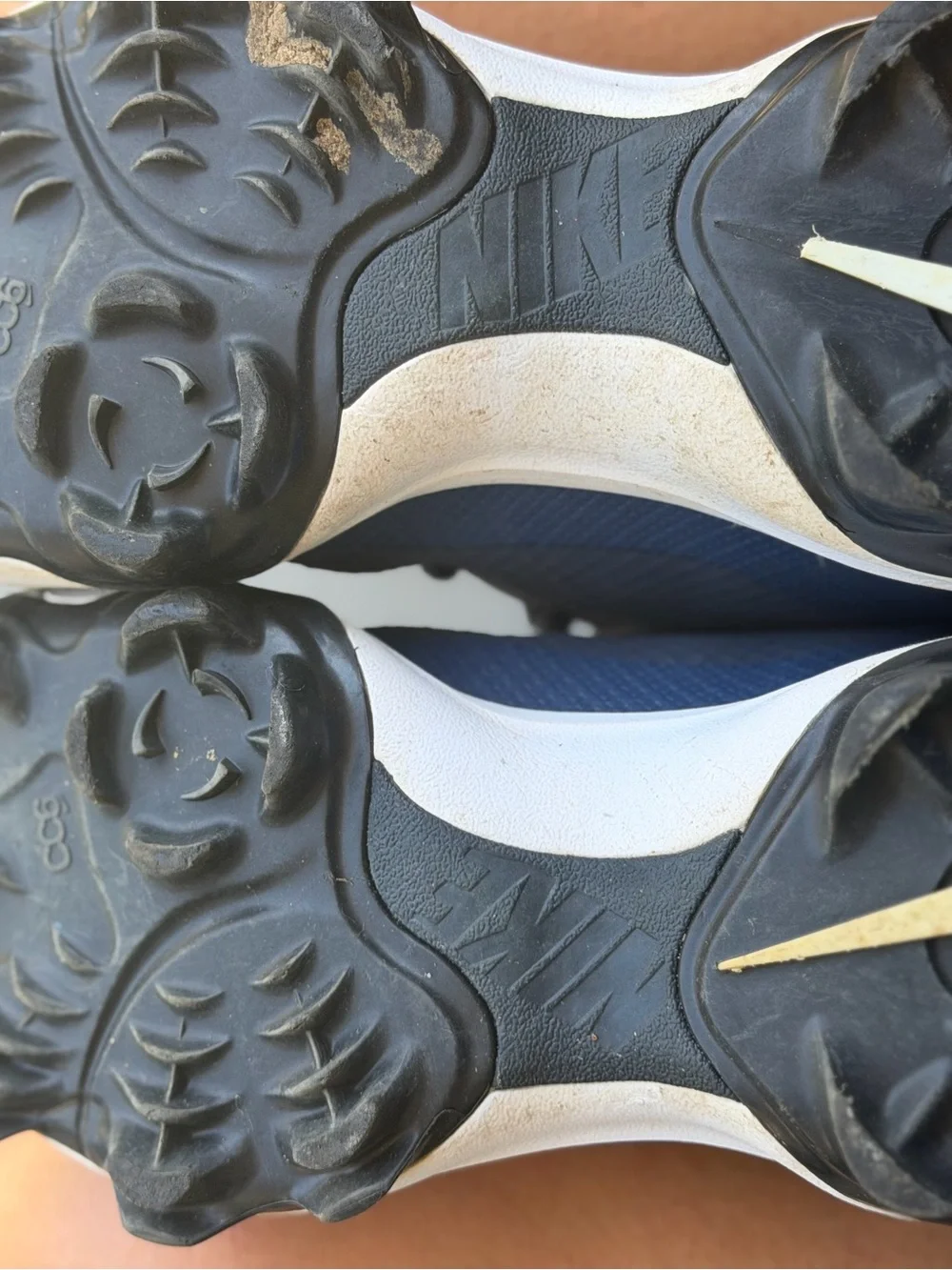 Nike Navy Blue Baseball Cleats with White Accents